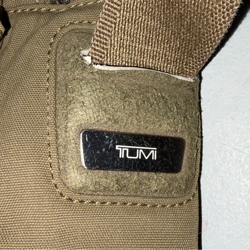 Tumi Khaki Nylon Sando Messenger Travel Bag